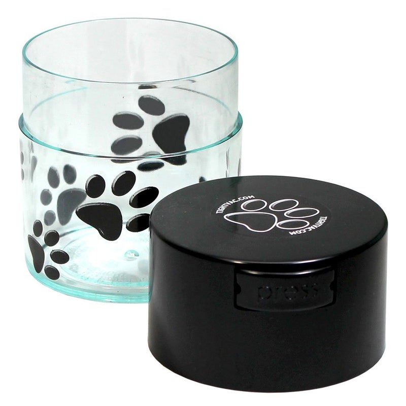 Tightpac America Pawvac 3 Ounce Vacuum Sealed Pet Food Storage Container; Black Cap & Clear Body/Black Paws, tv2 - Image 2